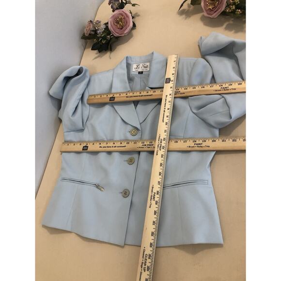 Le Suit New York Women Jacket 14 Clueless Preppy Office Siren Blue 3 Buttons - Picture 8 of 9
